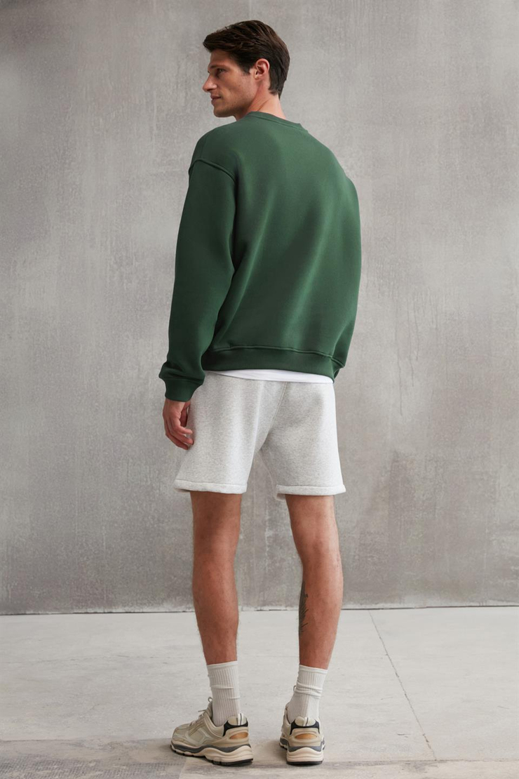 ERNEST  Oversize Yeşil Tekli Sweatshirt