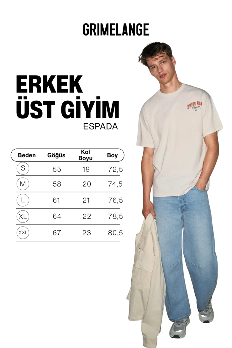 ESPADA Erkek %100 Organik Pamuklu Yuvarlak Yakalı Baskı Detaylı Vanilya T-Shirt