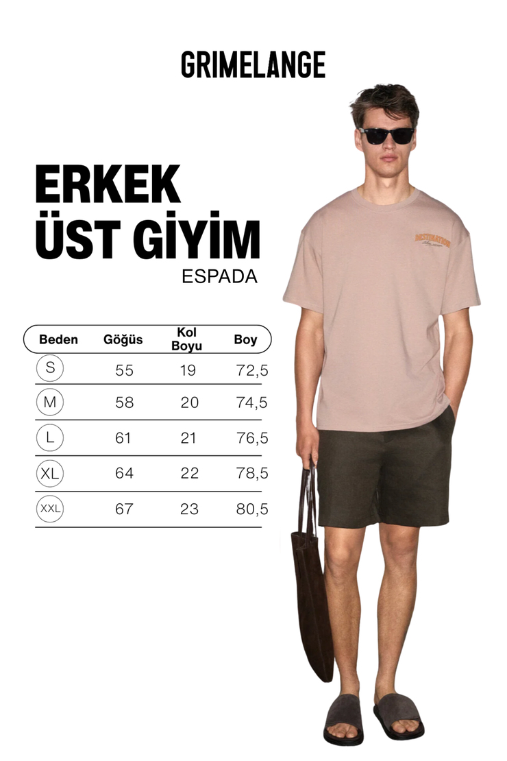 ESPADA Erkek %100 Organik Pamuklu Yuvarlak Yakalı Baskı Detaylı Pudra T-Shirt