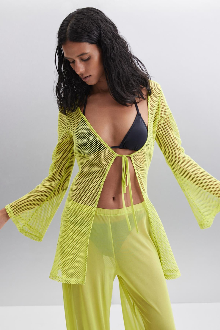 EUDORIA Basic Regular Lime Tekli Bluz