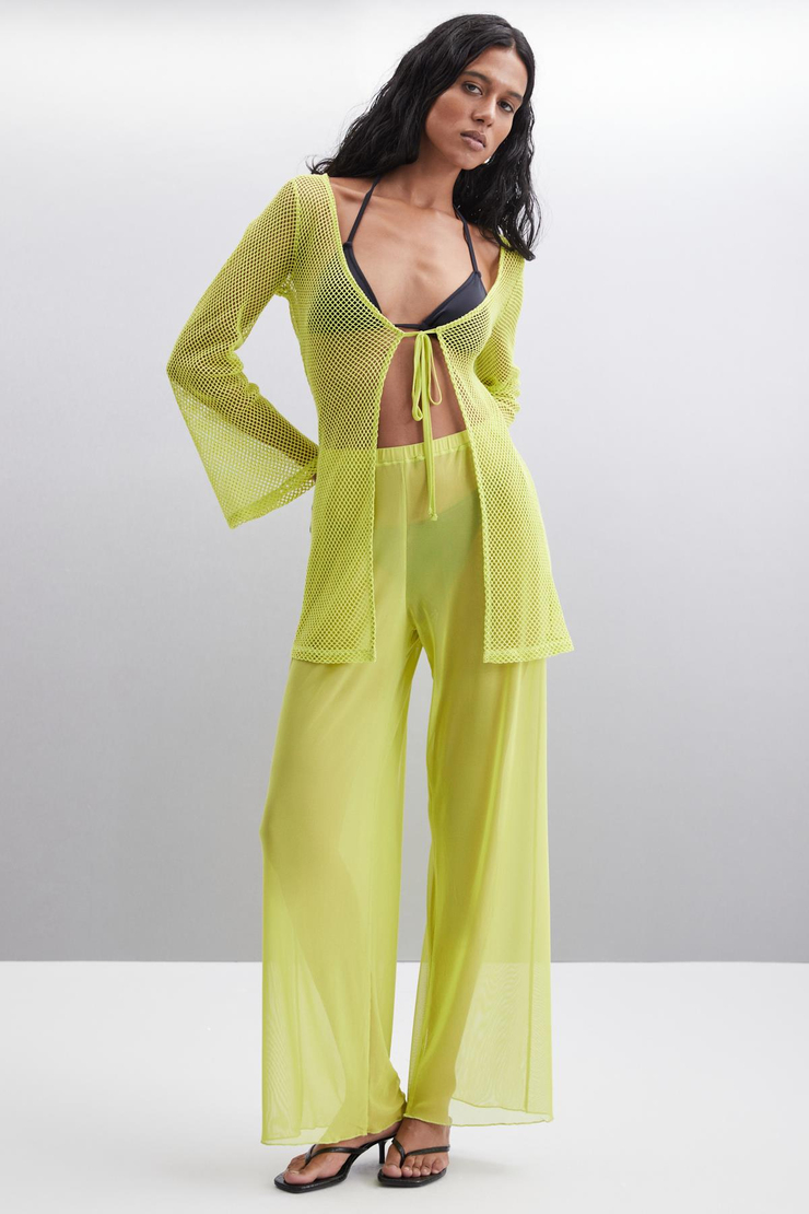 EUDORIA Basic Regular Lime Tekli Bluz