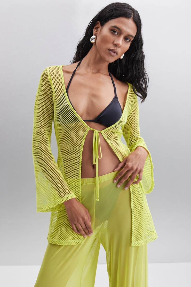 EUDORIA Basic Regular Lime Tekli Bluz