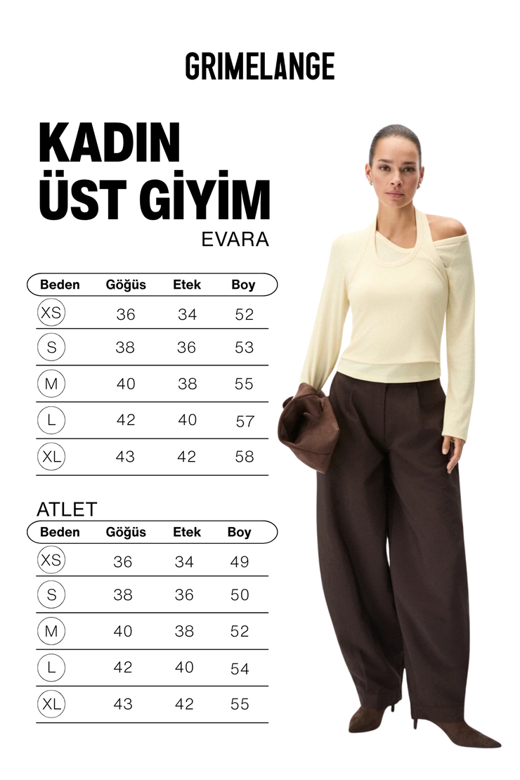 EVARA Kadın Asimetrik Yakalı Çift Görünümlü Sarı Bluz