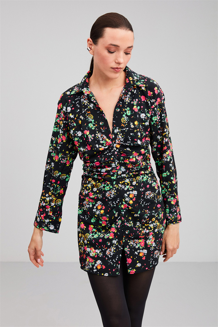 EVELYN Dokuma Slim Fit Siyah  Elbise