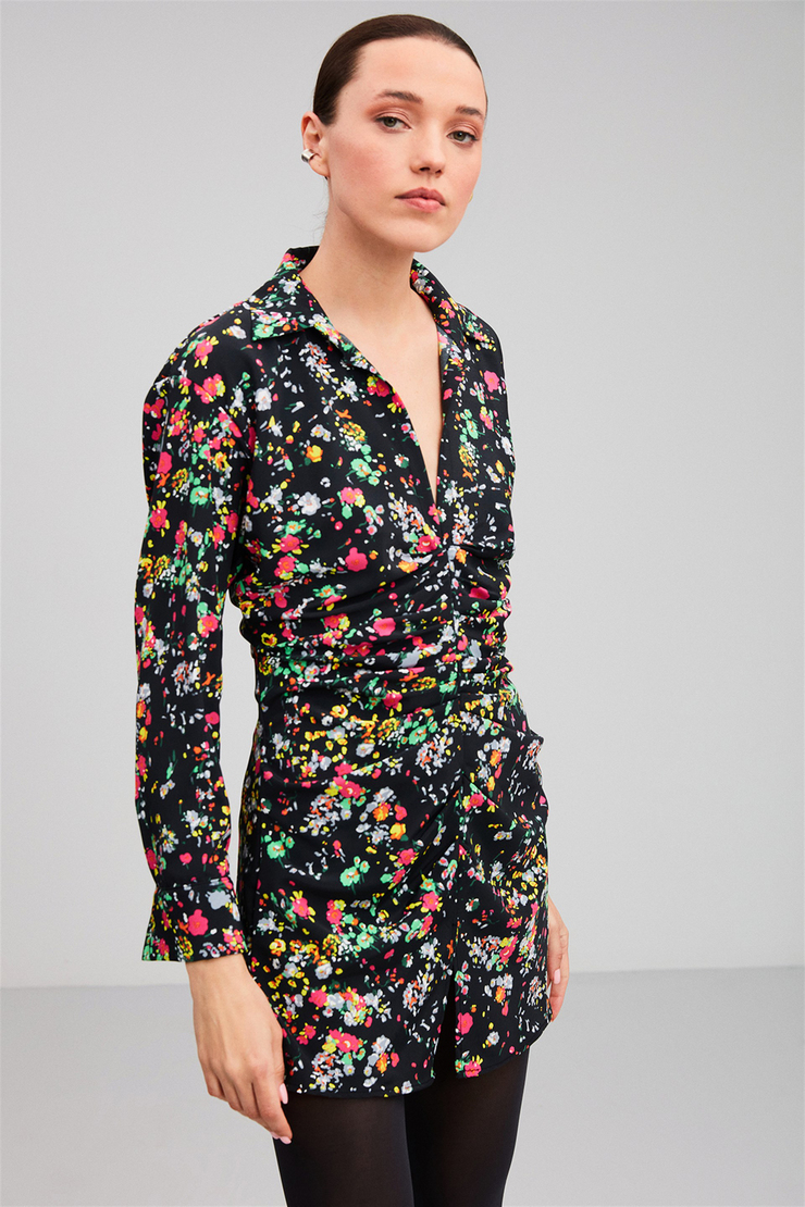 EVELYN Dokuma Slim Fit Siyah  Elbise