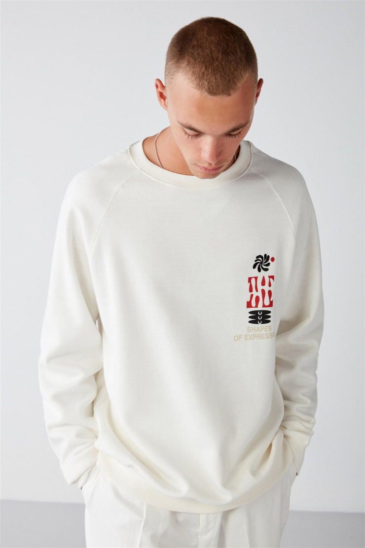 EXPRESSED Örme Comfort Ekru  Sweatshirt