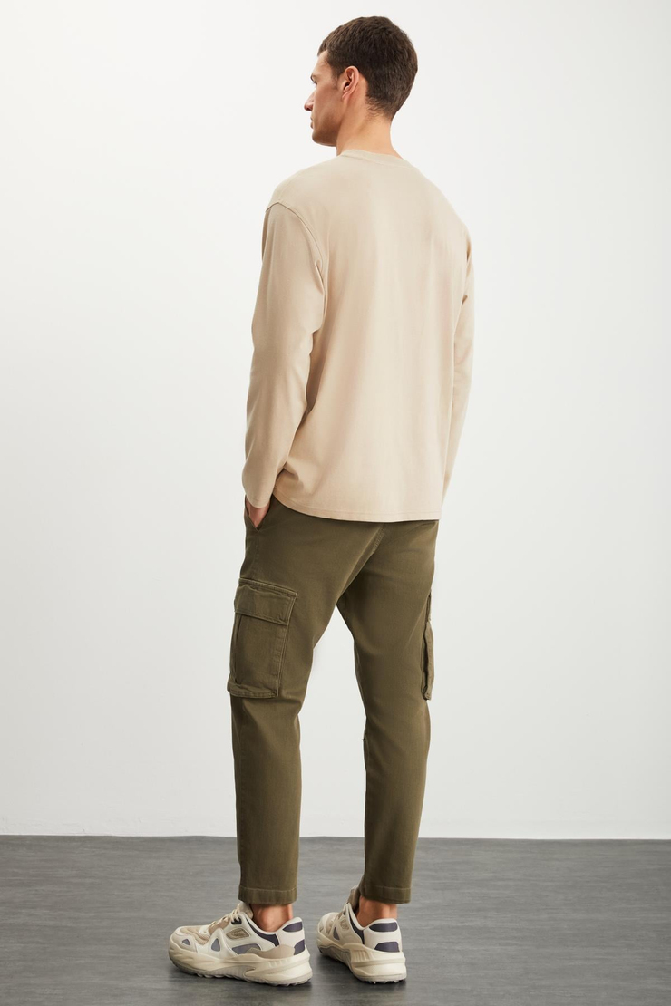 EZRA  Oversize Bej Tekli T-Shirt