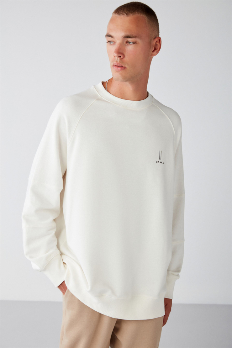 FAREAST Örme Comfort Fit Ekru  Sweatshirt