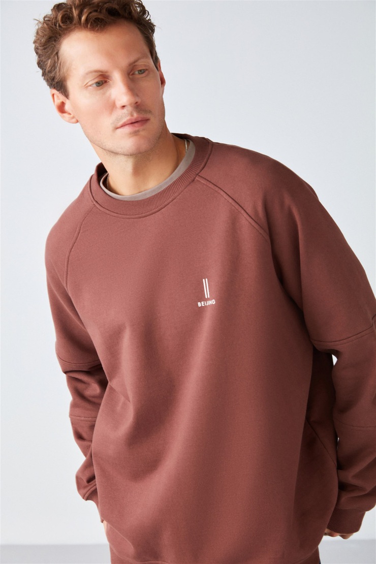 FAREAST Örme Comfort Fit Kahverengi  Sweatshirt