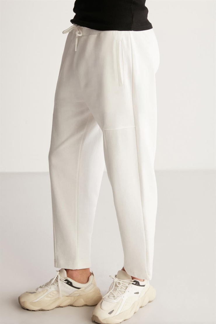 FARGO Örme Regular Beyaz Tekli Pantolon