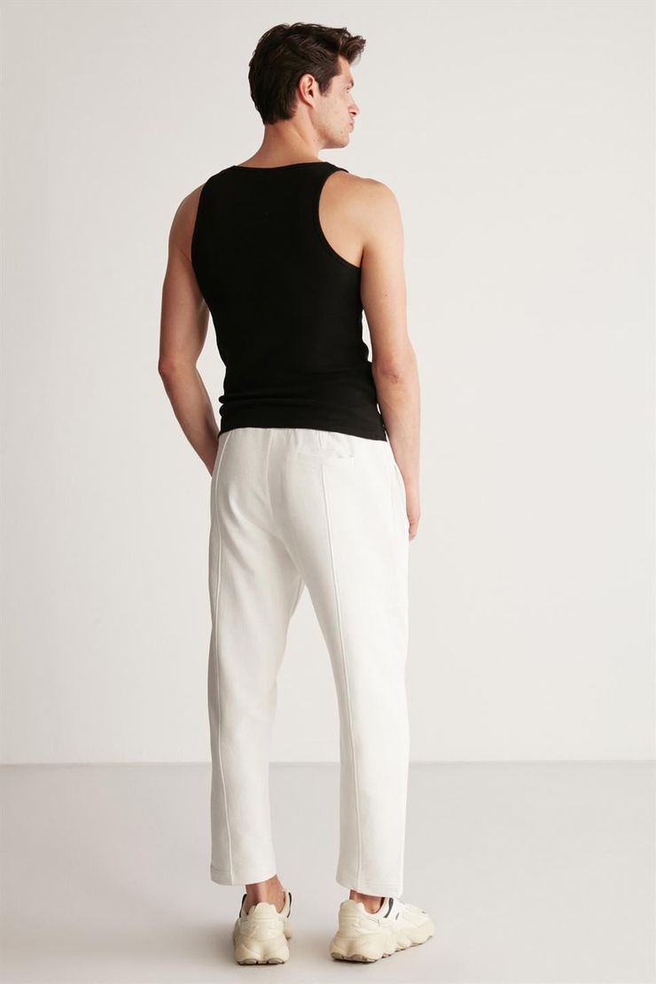 FARGO Örme Regular Beyaz Tekli Pantolon