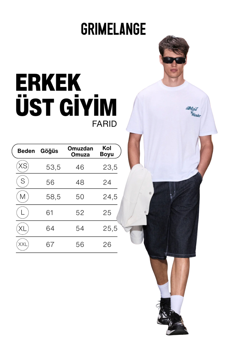 FARID Erkek %100 Organik Pamuklu Baskı Detaylı Yuvarlak Yaka Regular Fit Beyaz T-Shirt
