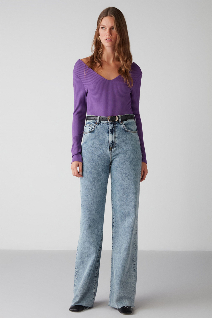 FELICCIA Örme Slim Fit Mor  Body