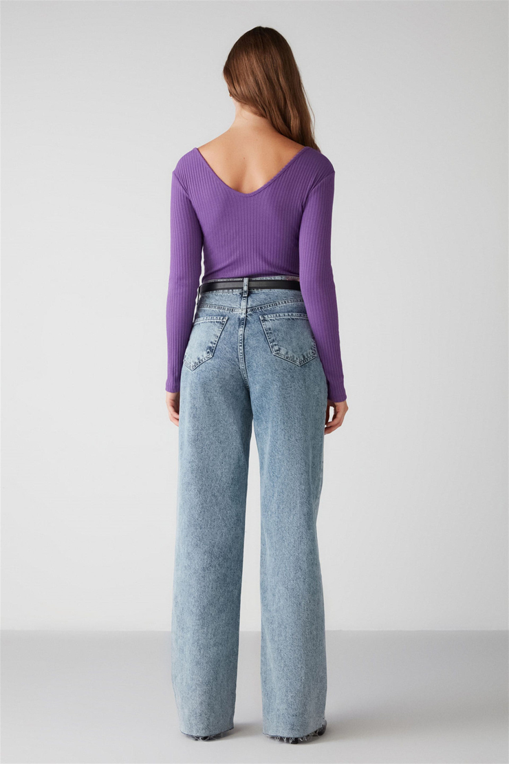 FELICCIA Örme Slim Fit Mor  Body