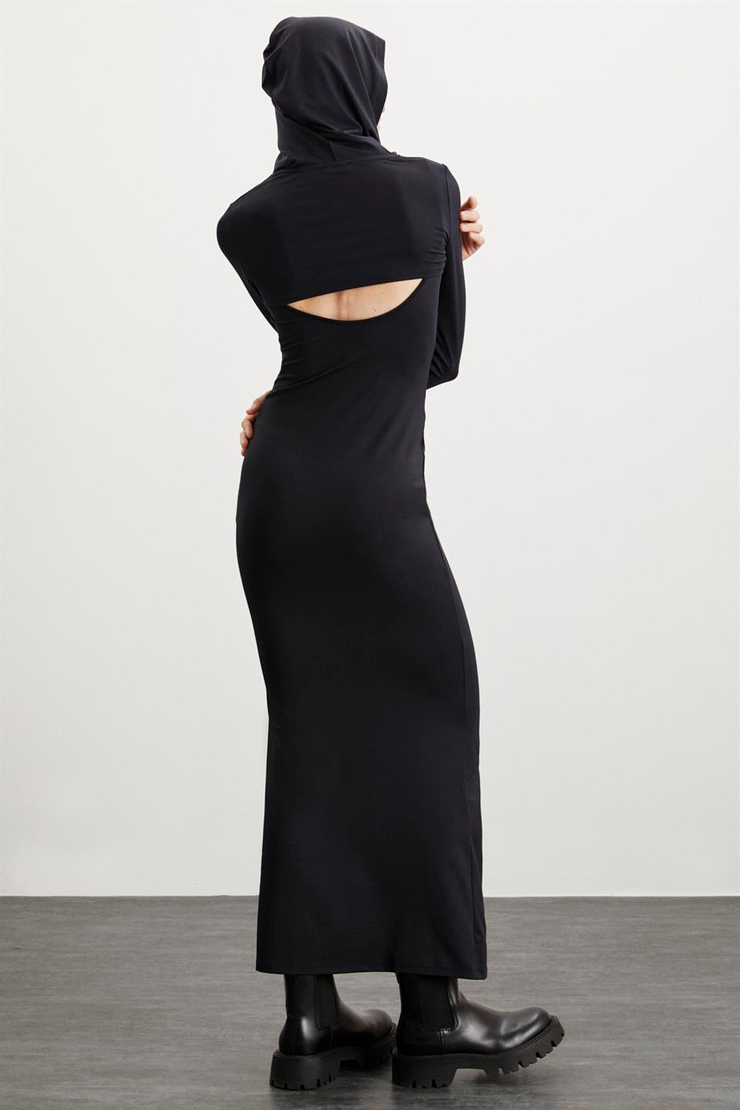 FELISA Crop Slim Siyah Tekli Body