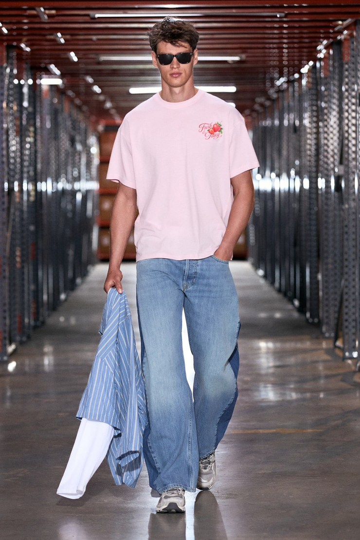 FILIERO Erkek %100 Organik Pamuklu Baskı Detaylı Yuvarlak Yaka Regular Fit Pembe T-Shirt
