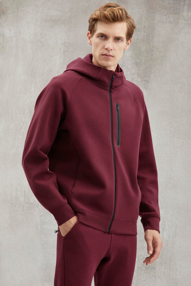 FINE  Relaxed Bordo Tekli Sweatshirt