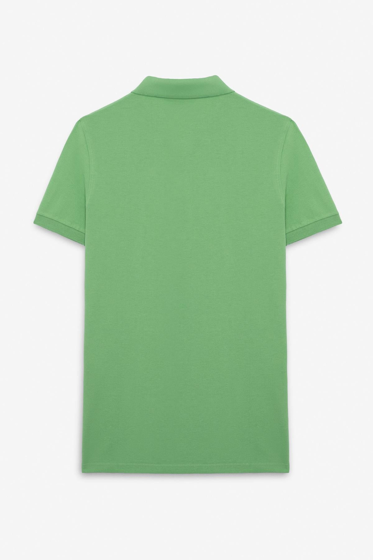 FLEXORE Erkek %100 Pamuk Kısa Kollu Regular Fit Yeşil Polo Yaka T-shirt
