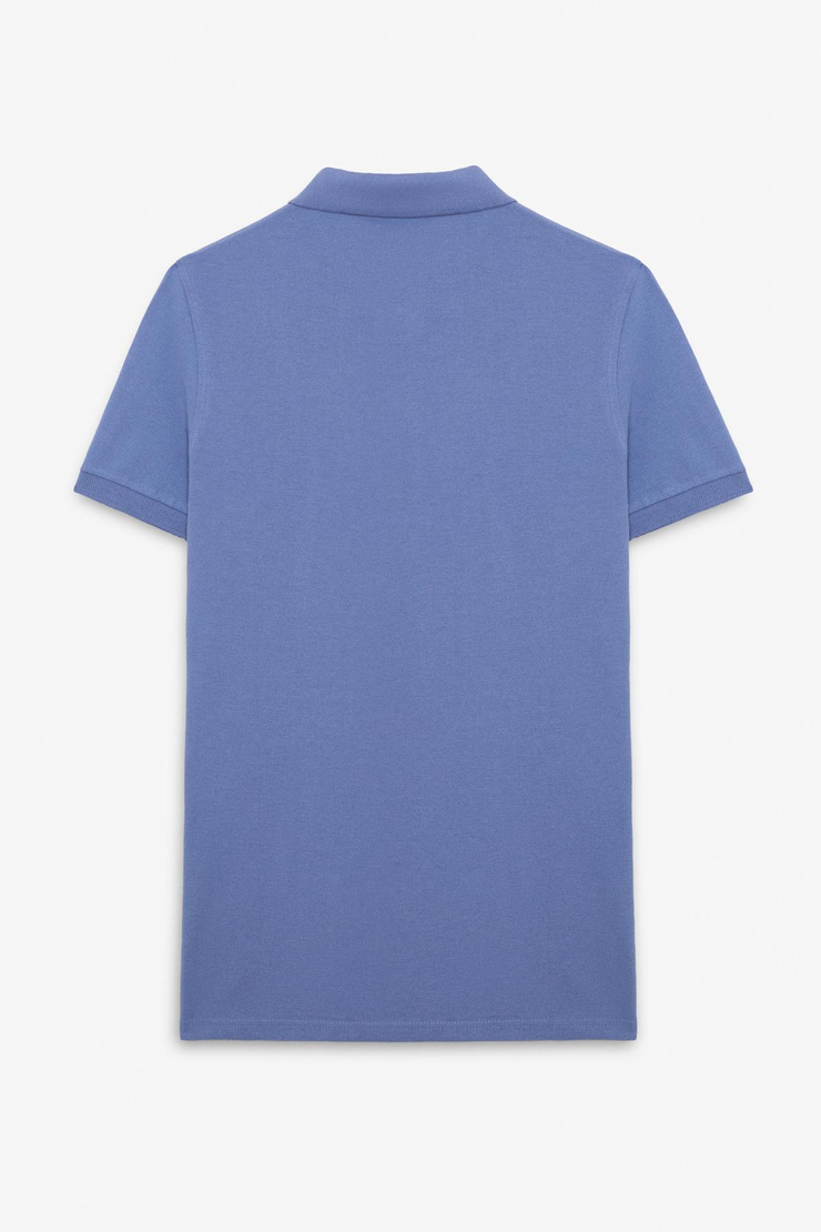 FLEXORE Erkek %100 Pamuk Kısa Kollu Regular Fit Mavi Polo Yaka T-shirt