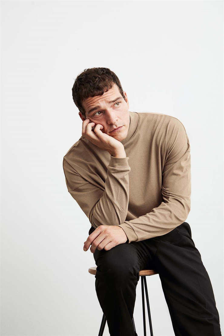 FLYNN Örme Comfort Fit Bej  T-Shirt