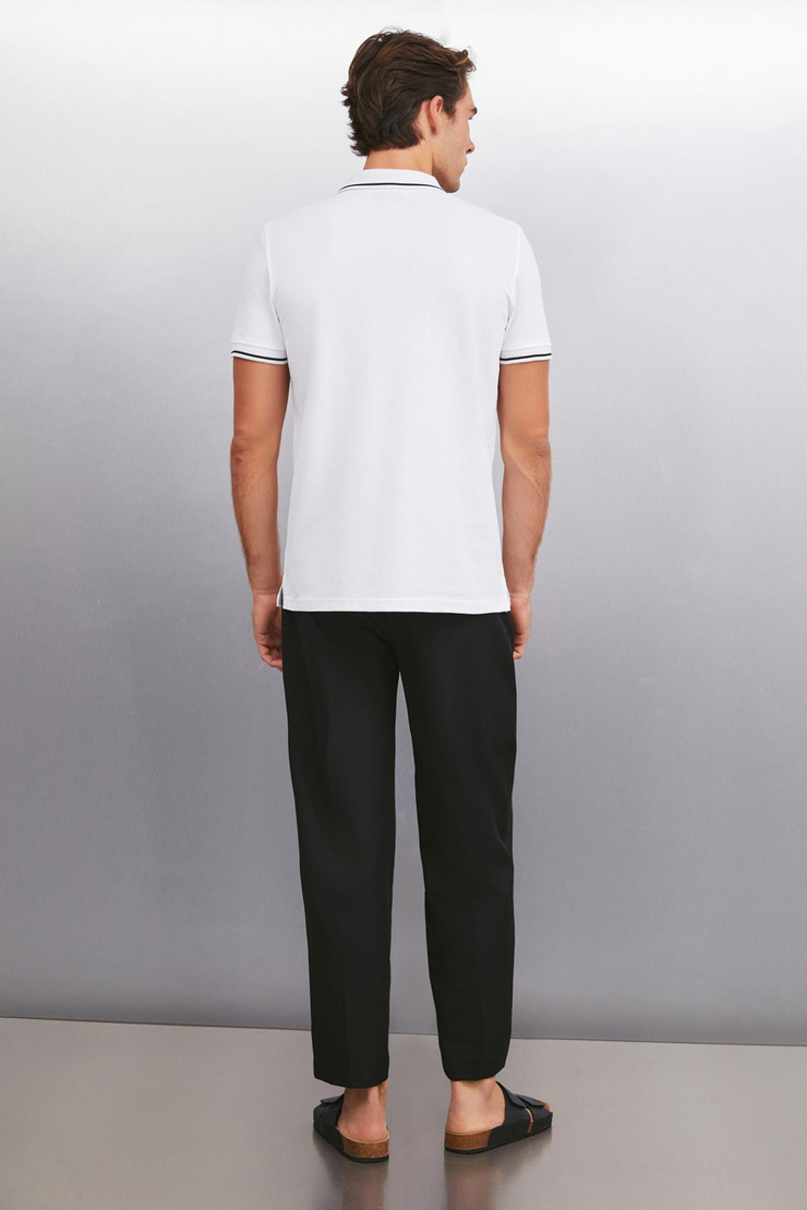 FORESTAR  Regular Beyaz Tekli Polo Yaka T-shirt