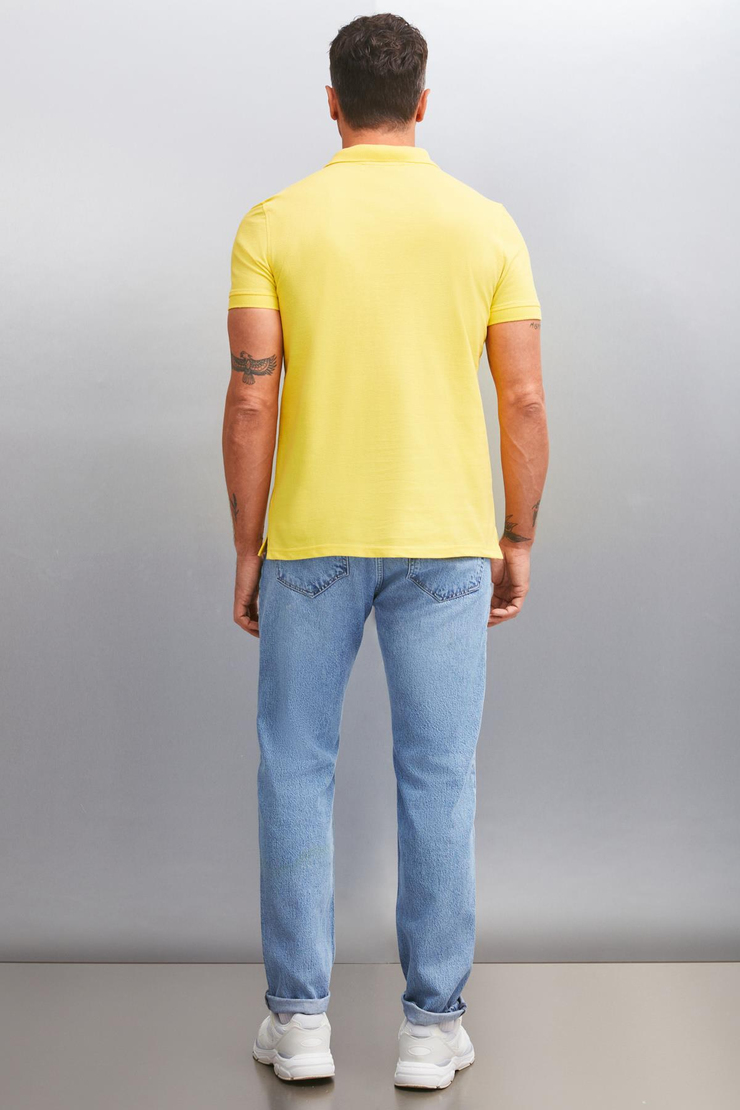 FORET  Regular Sarı Tekli Polo Yaka T-shirt