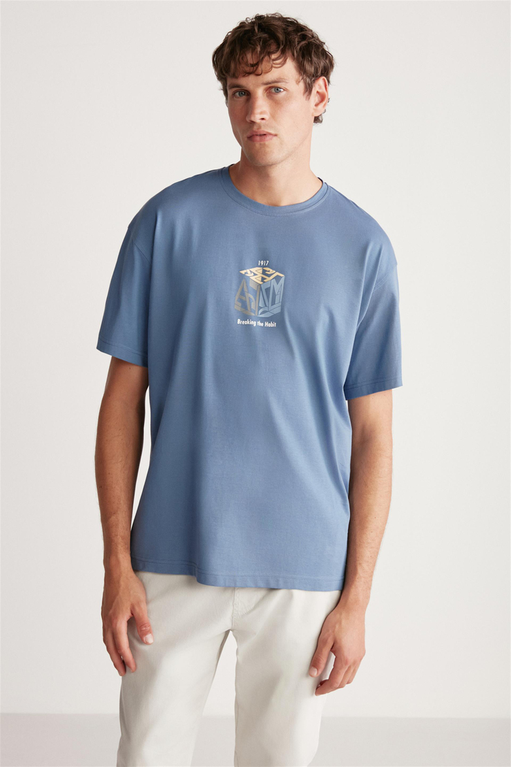 FRANCISCO Örme  Mavi  T-Shirt