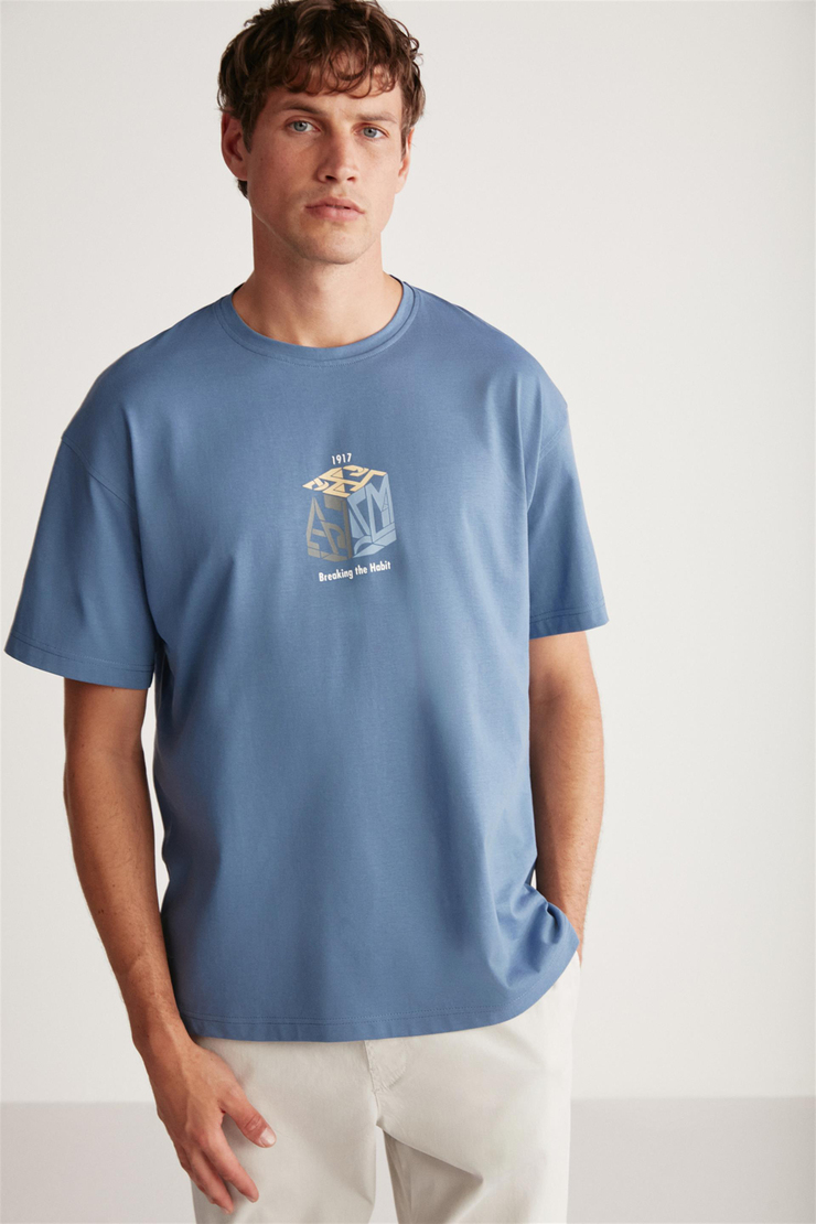 FRANCISCO Örme  Mavi  T-Shirt