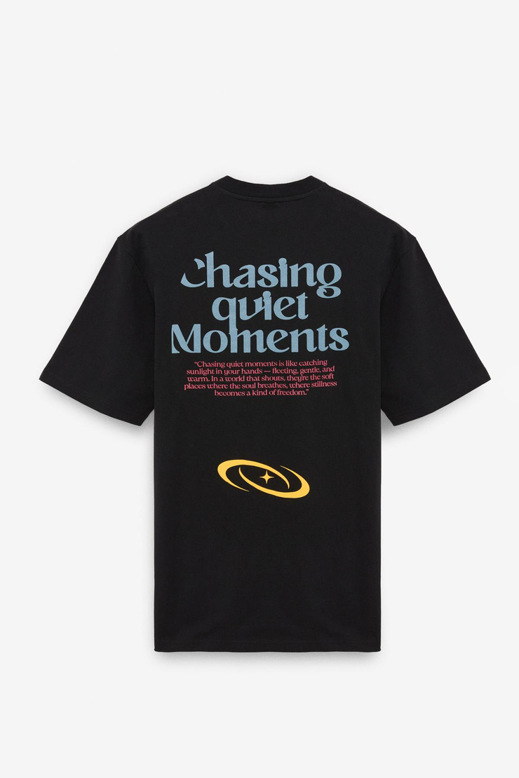 FRESH Erkek %100 Pamuk Oversize Fit Baskılı Kısa Kollu Yuvarlak Yakalı Siyah T-Shirt