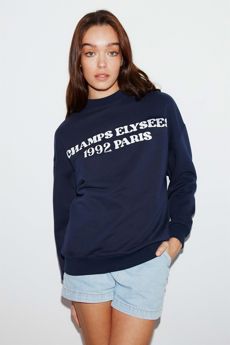 FREYA Örme Oversize Lacivert  Sweatshirt