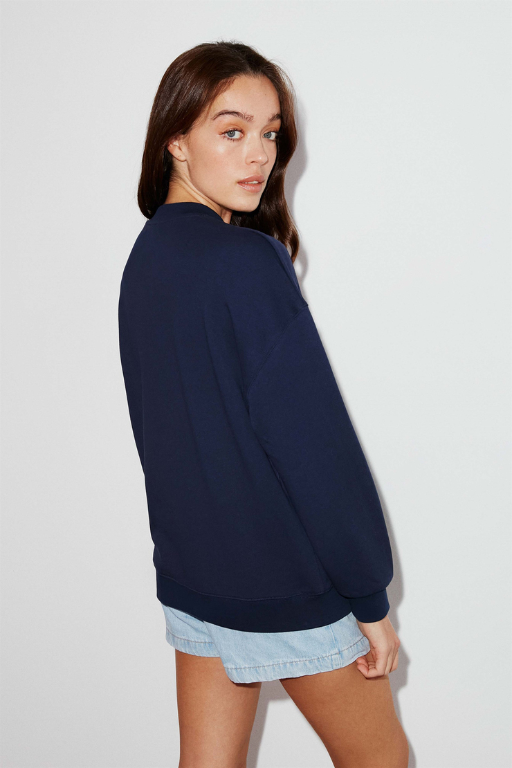 FREYA Örme Oversize Lacivert  Sweatshirt