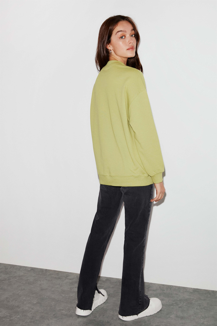 FREYA Örme Oversize Yeşil  Sweatshirt