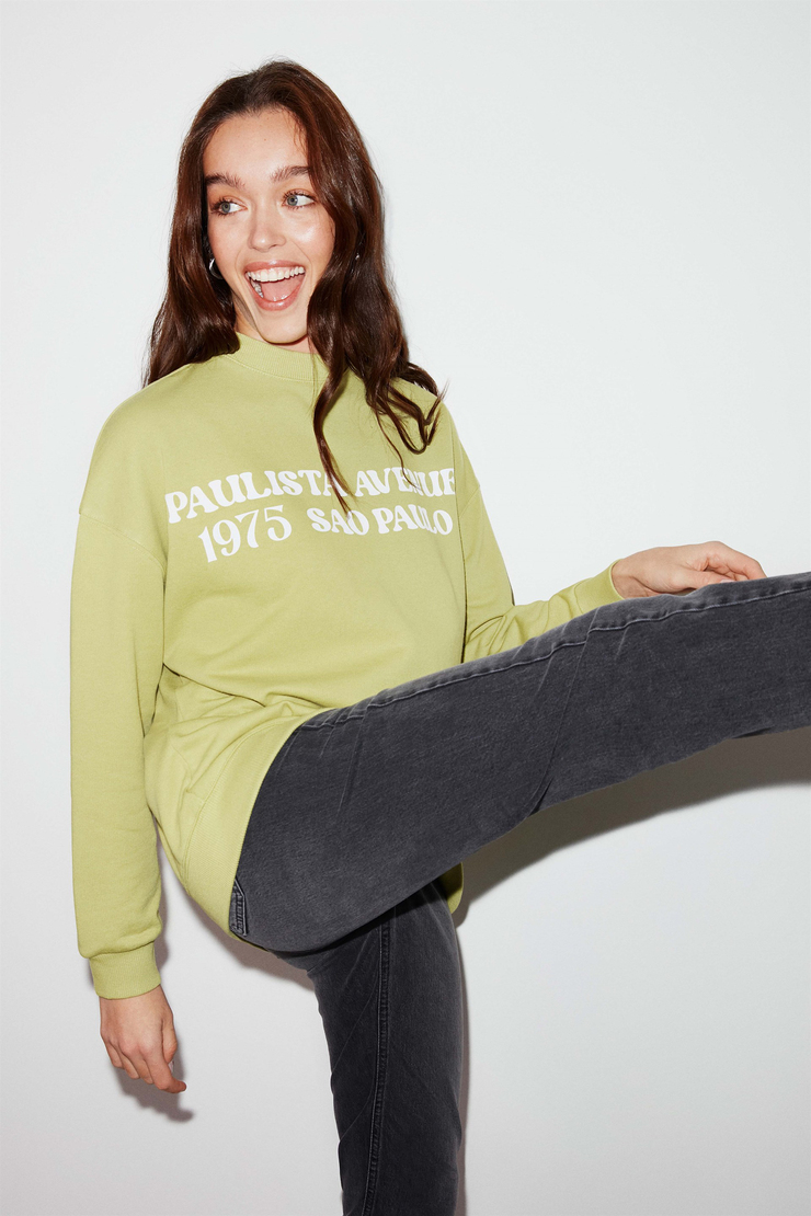 FREYA Örme Oversize Yeşil  Sweatshirt