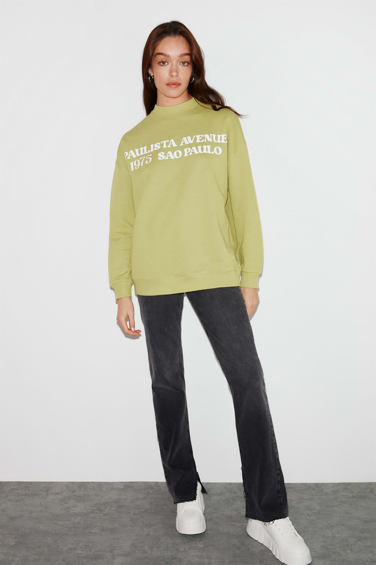 FREYA Örme Oversize Yeşil  Sweatshirt