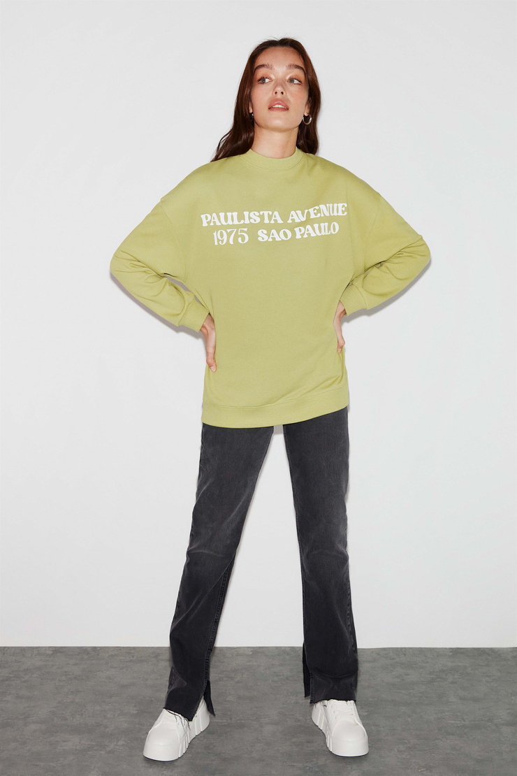 FREYA Örme Oversize Yeşil  Sweatshirt