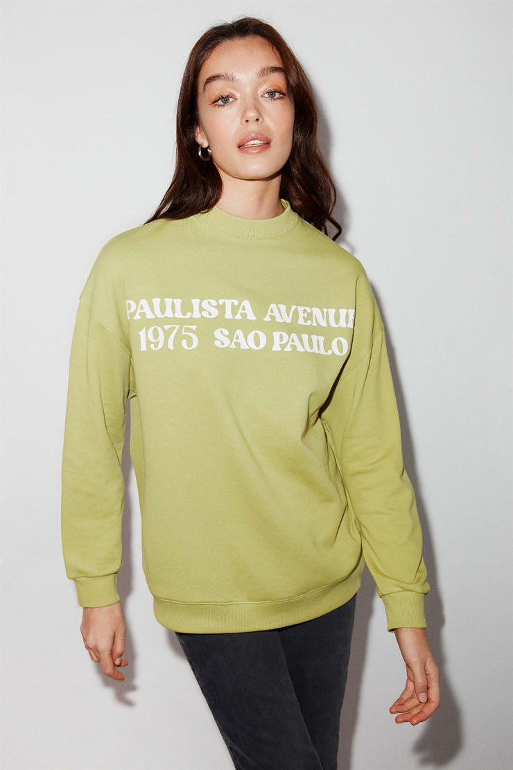 FREYA Örme Oversize Yeşil  Sweatshirt
