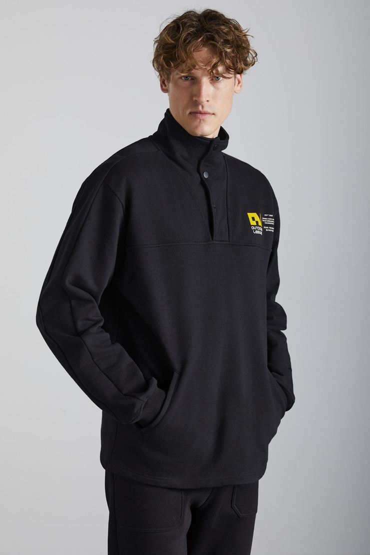 GALICIA Erkek Siyah Sweatshirt