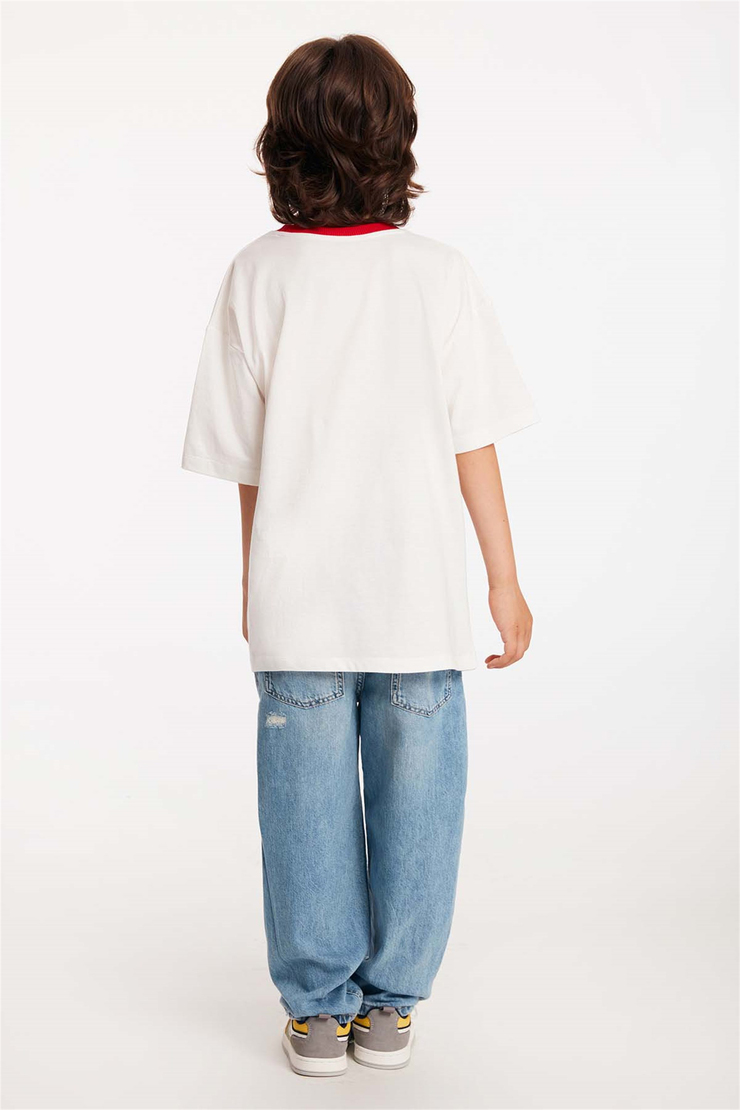 GARY Örme Comfort Fit Ekru  T-Shirt