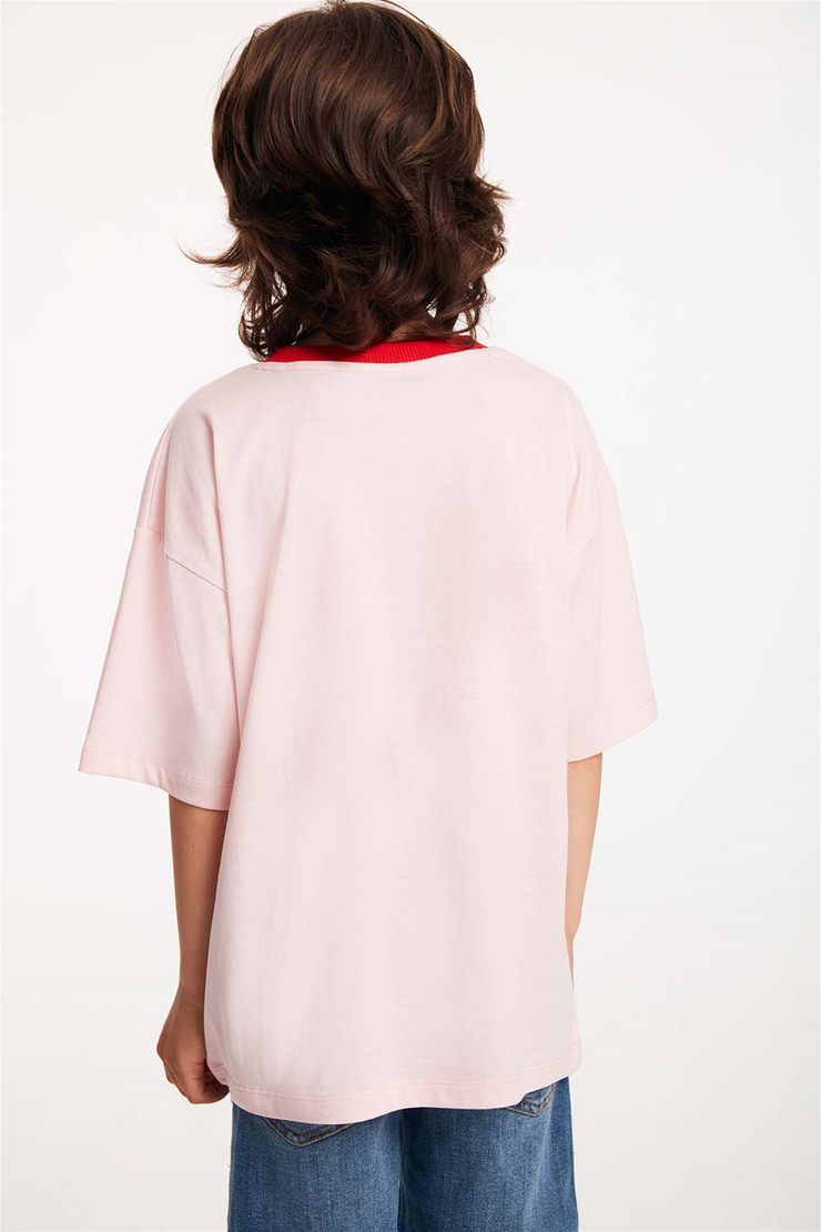 GARY Örme Comfort Fit Pembe  T-Shirt
