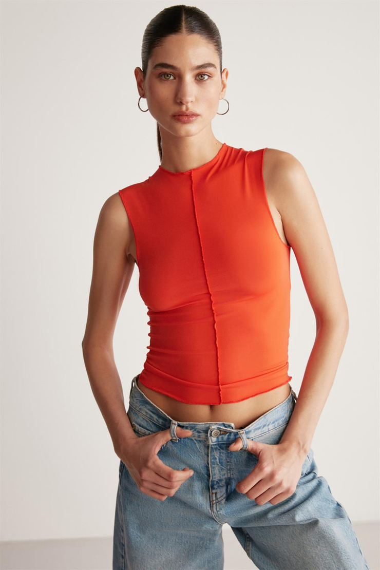 GINNY Örme  Nar Çiçeği  Bluz