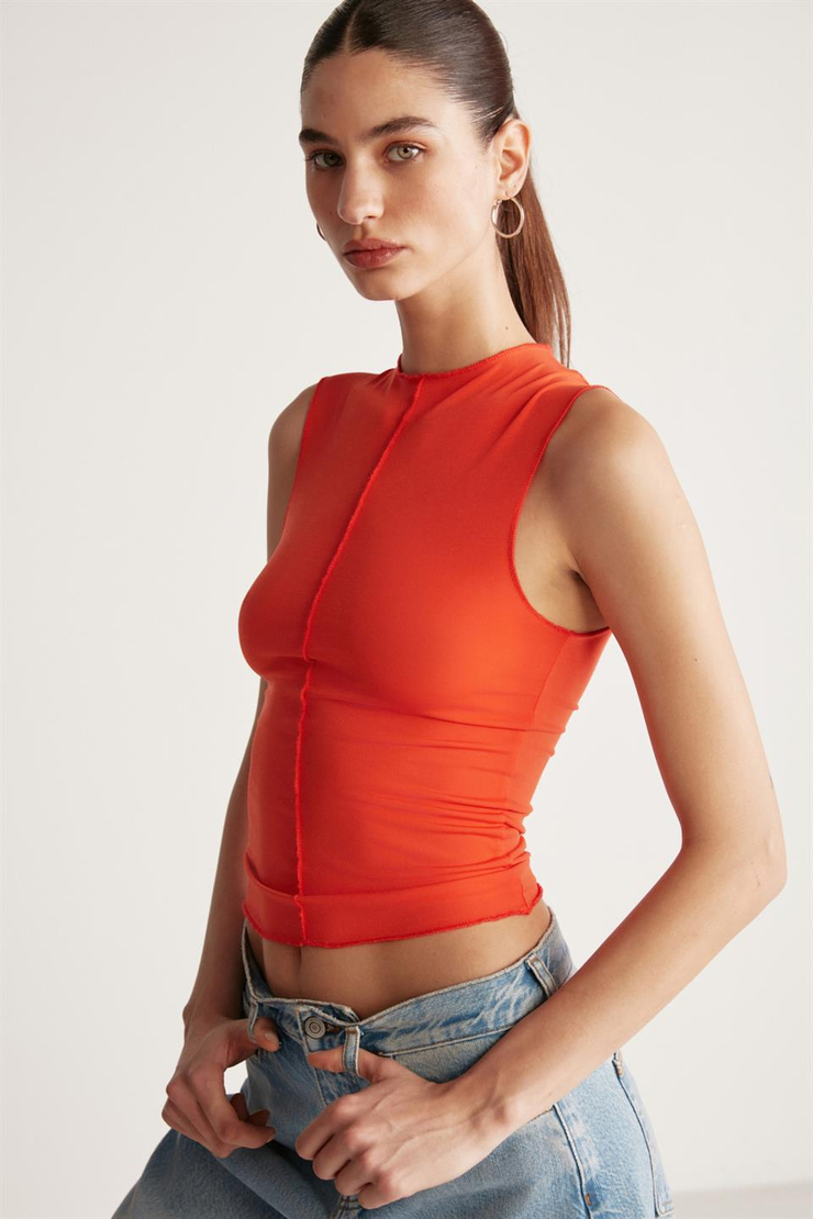 GINNY Örme  Nar Çiçeği  Bluz