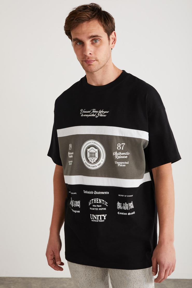 GIO Basic Regular Siyah Tekli T-Shirt