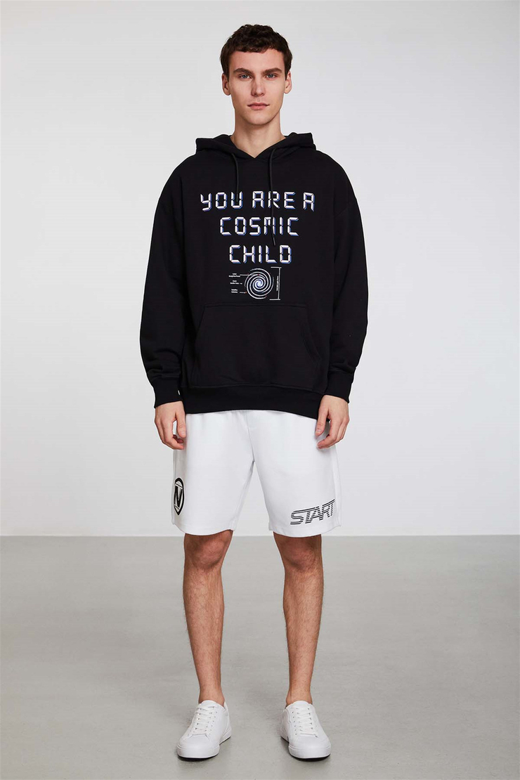 GIVE ME SPACE GALAKTICOS Örme Oversize Siyah  Sweatshirt