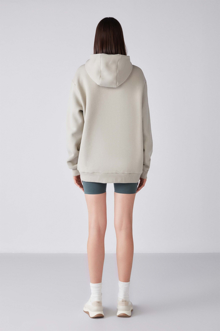 GLADA Örme Oversize Taş Rengi  Sweatshirt