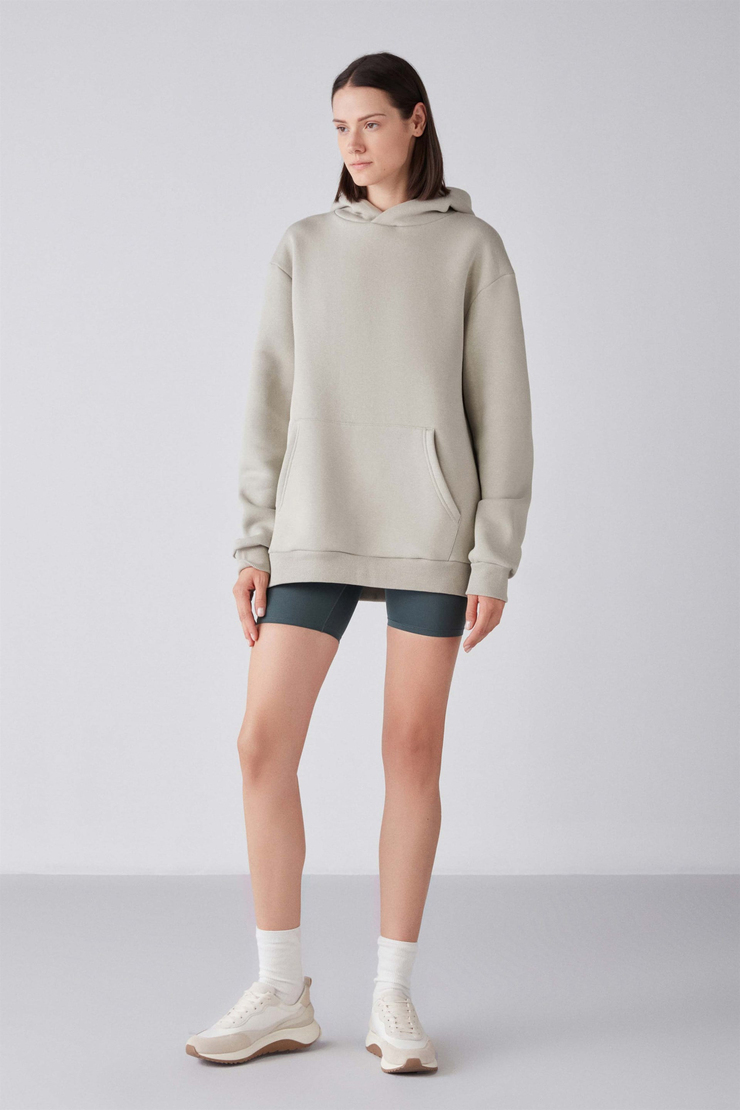 GLADA Örme Oversize Taş Rengi  Sweatshirt