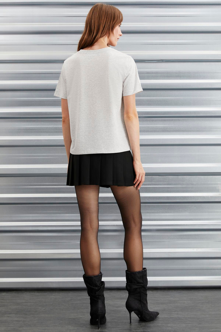GLENDA Basic Regular Grimelanj Tekli T-Shirt