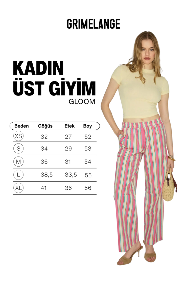 GLOOM Kadın Yumuşak Ve Esnek Fitilli Kumaşlı Bisiklet Yakalı Crop Sarı T-Shirt