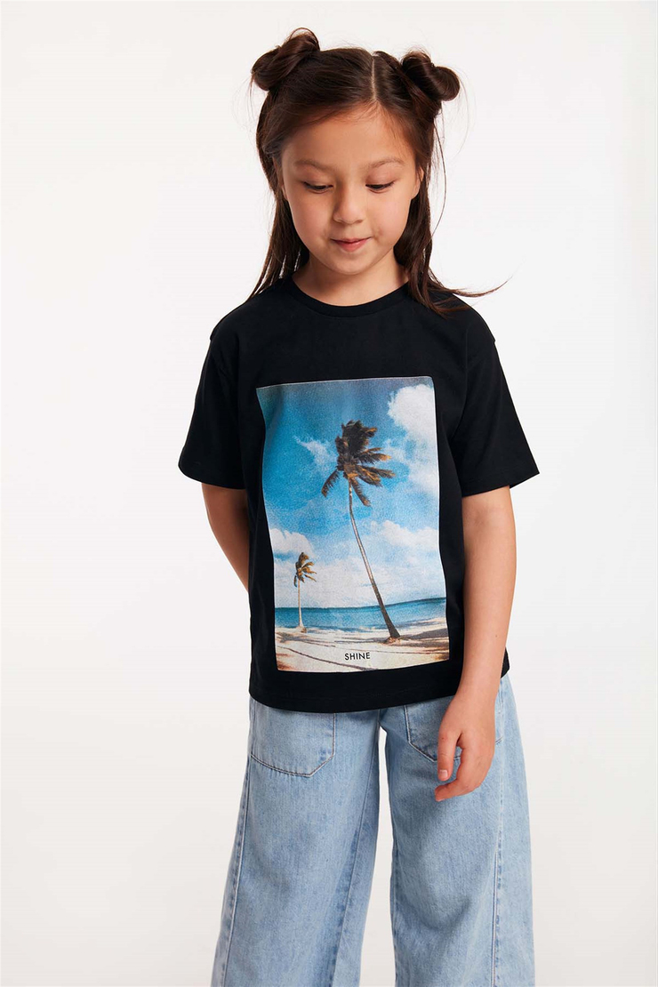 GLOW Örme Regular Fit Siyah  T-Shirt