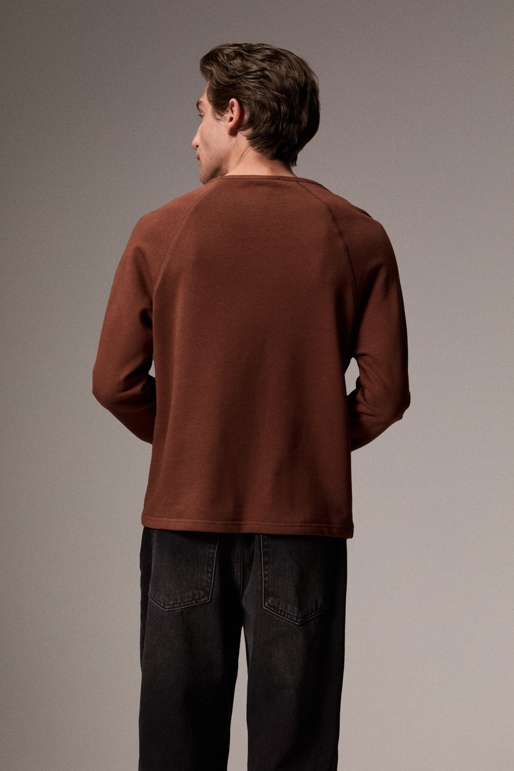 GORMAK Erkek Uzun Kollu Kahverengi Sweatshirt