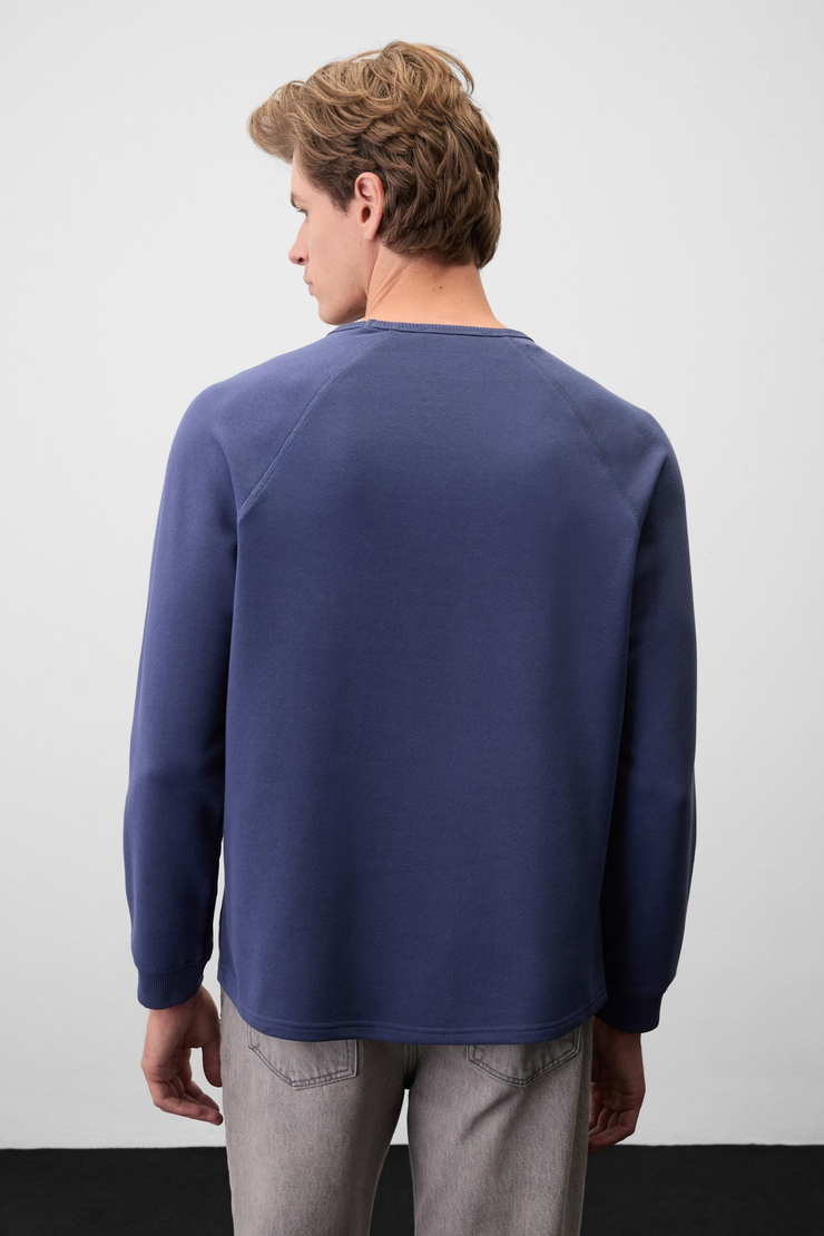 GORMAK Erkek Uzun Kollu Mavi Sweatshirt